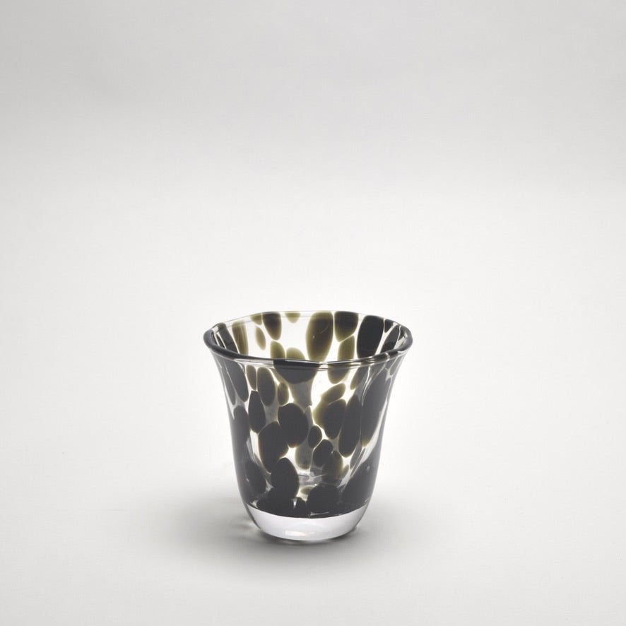 Decorative glass with black pattern design for modern home interior styling