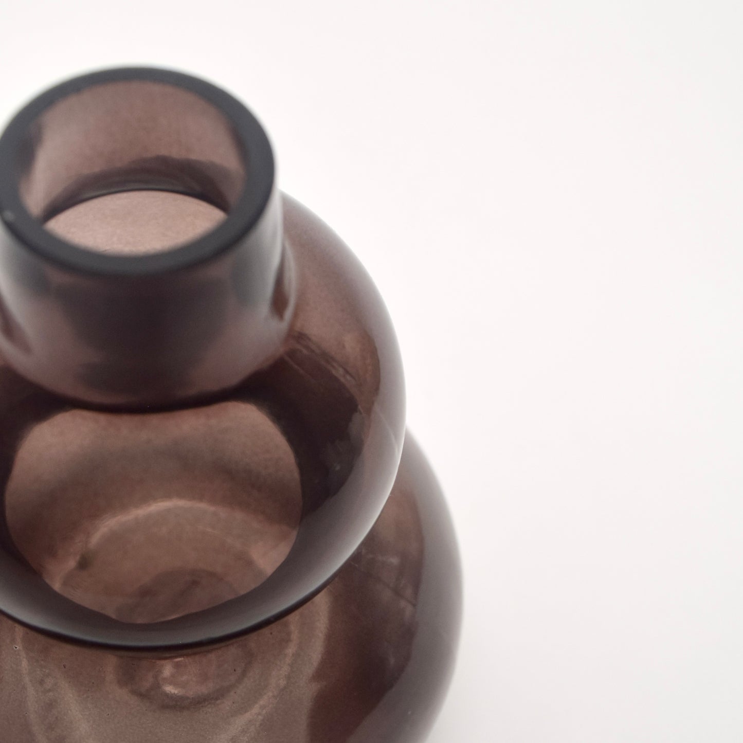 Dark Brown Curved Glass Vase