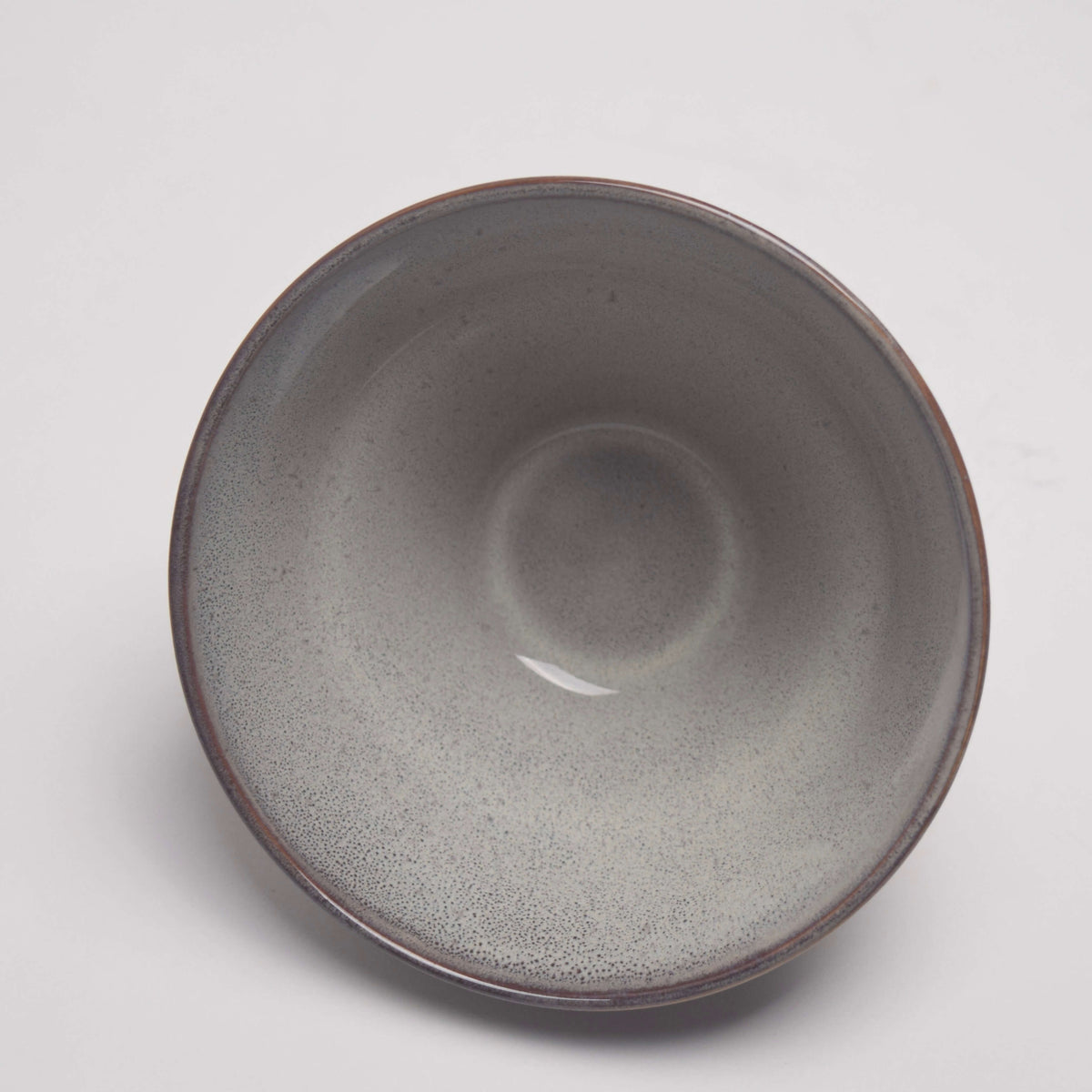 Grey Bowl & Flower Frog Set