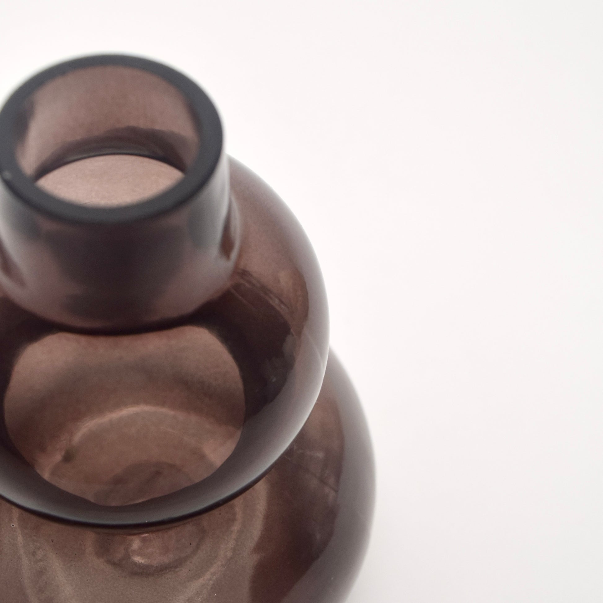 Dark Brown Curved Glass Vase