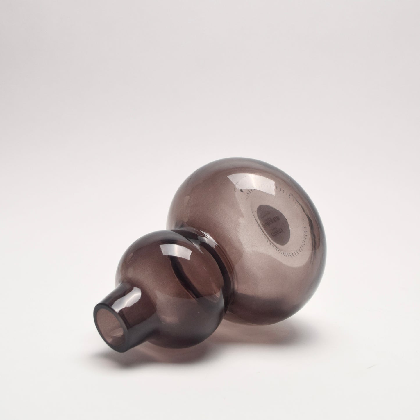 Dark Brown Curved Glass Vase on its side