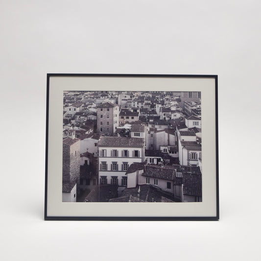 Framed black and white cityscape print for modern home styling