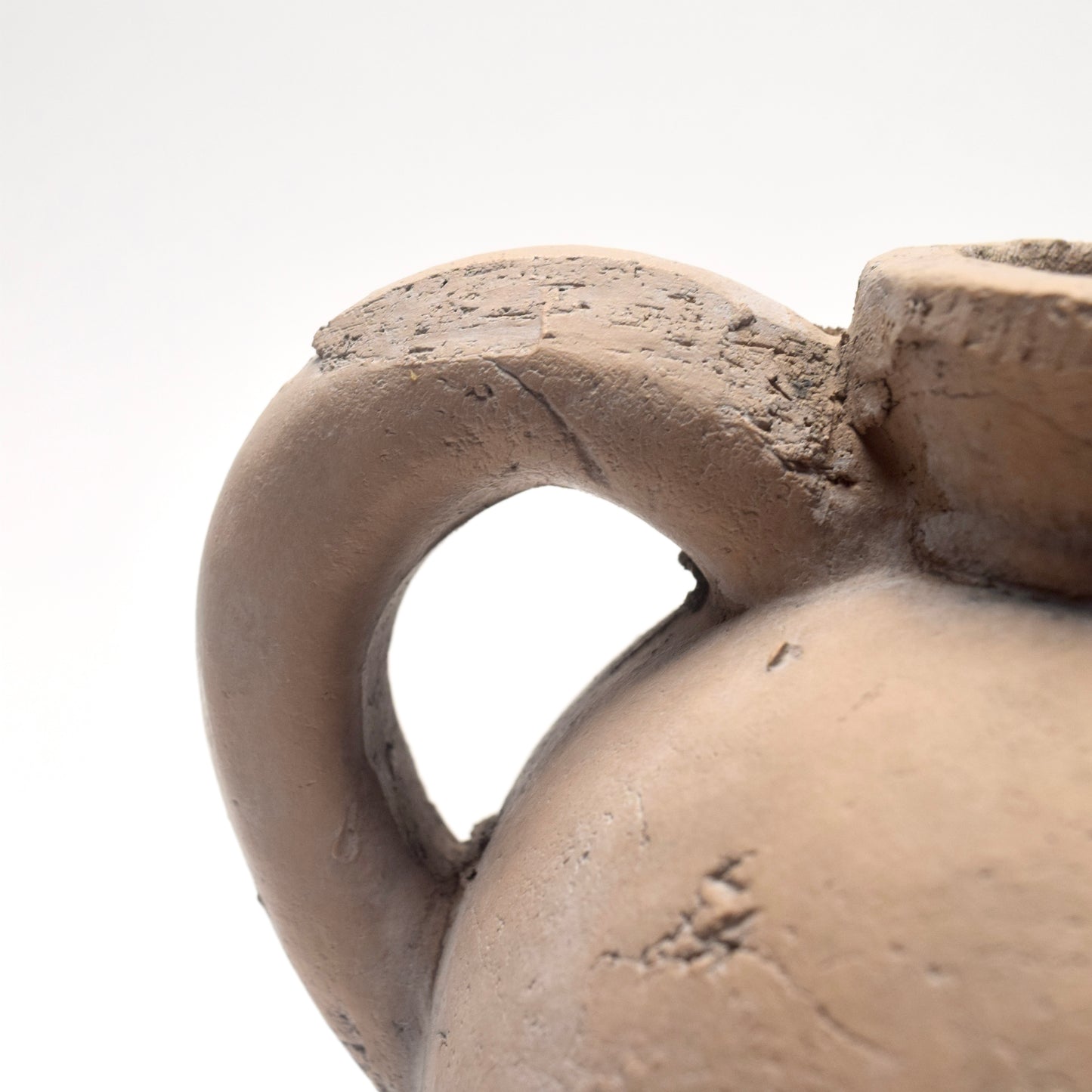 Stone jug with rustic texture detail