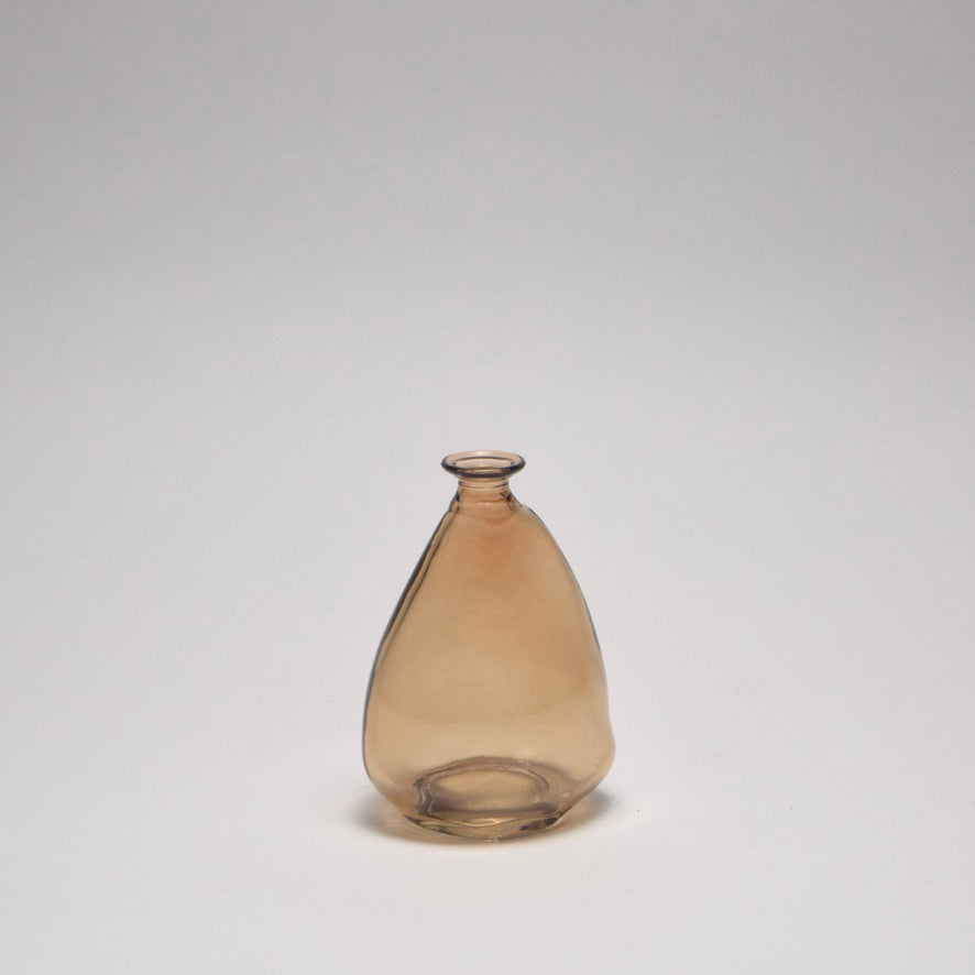 Brown glass bud vase for home decor